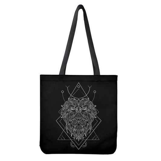 Black And White Leo Sign Print Tote Bag