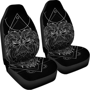 Black And White Leo Sign Print Universal Fit Car Seat Covers