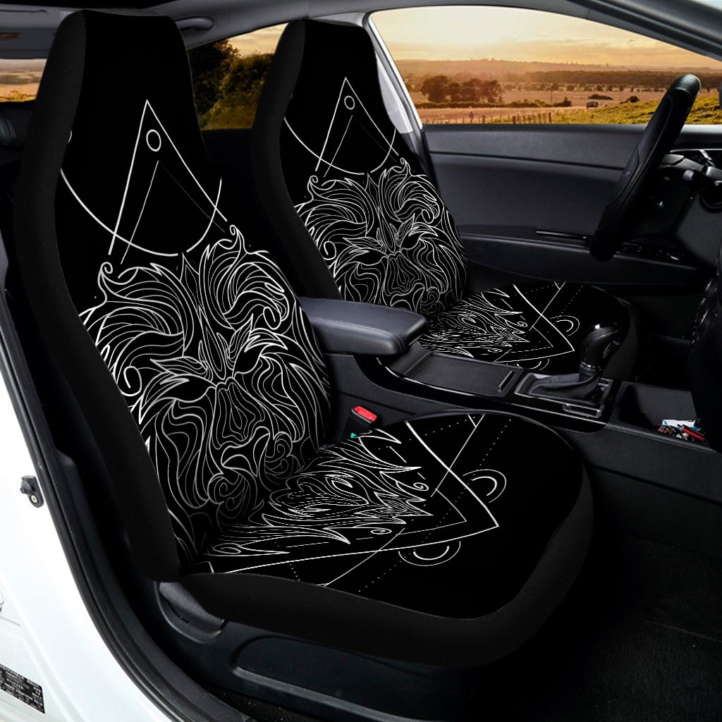 Black And White Leo Sign Print Universal Fit Car Seat Covers