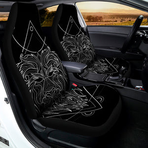 Black And White Leo Sign Print Universal Fit Car Seat Covers