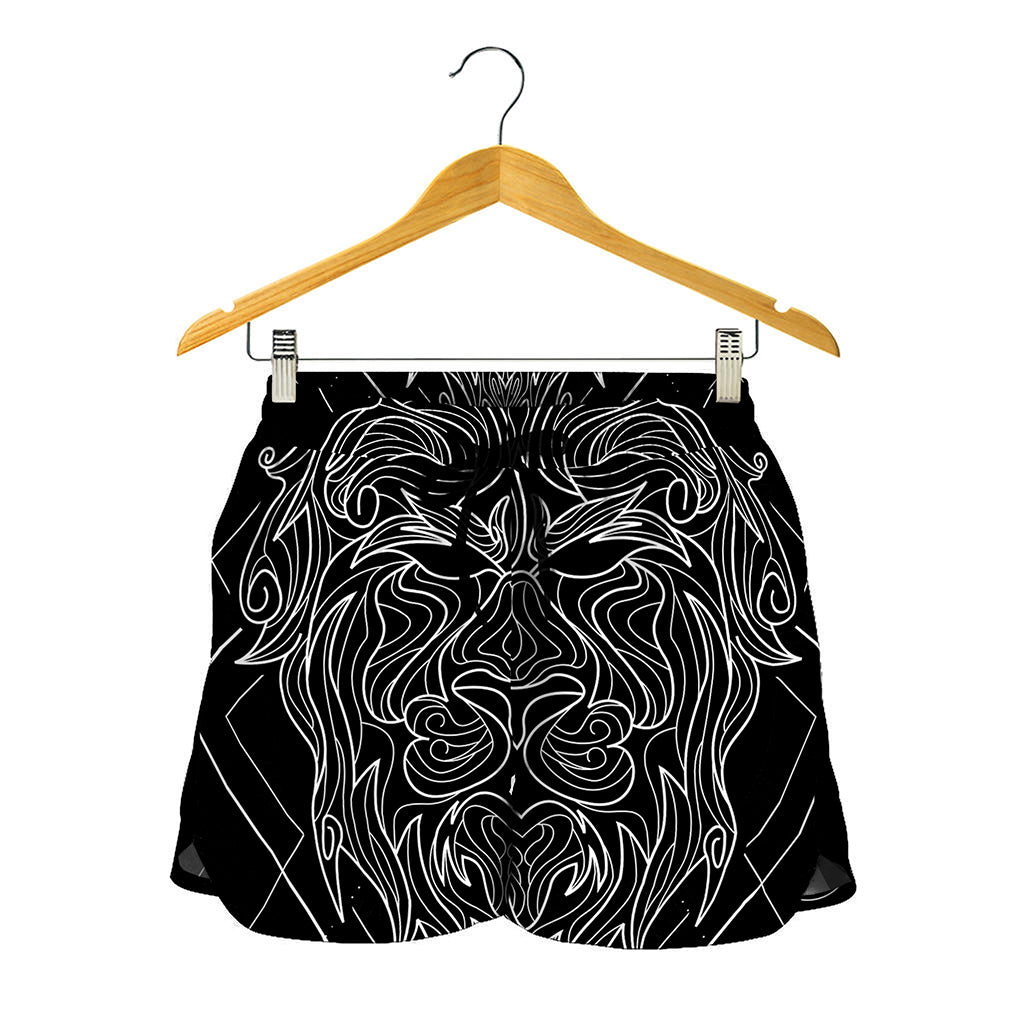 Black And White Leo Sign Print Women's Shorts