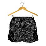 Black And White Leo Sign Print Women's Shorts