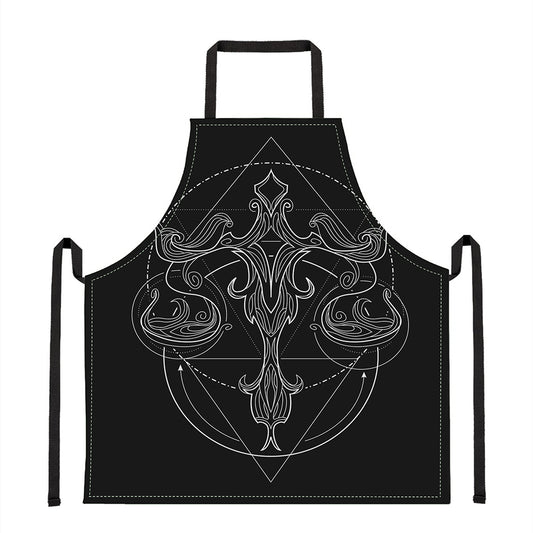 Black And White Libra Sign Print Apron