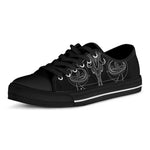 Black And White Libra Sign Print Black Low Top Shoes 