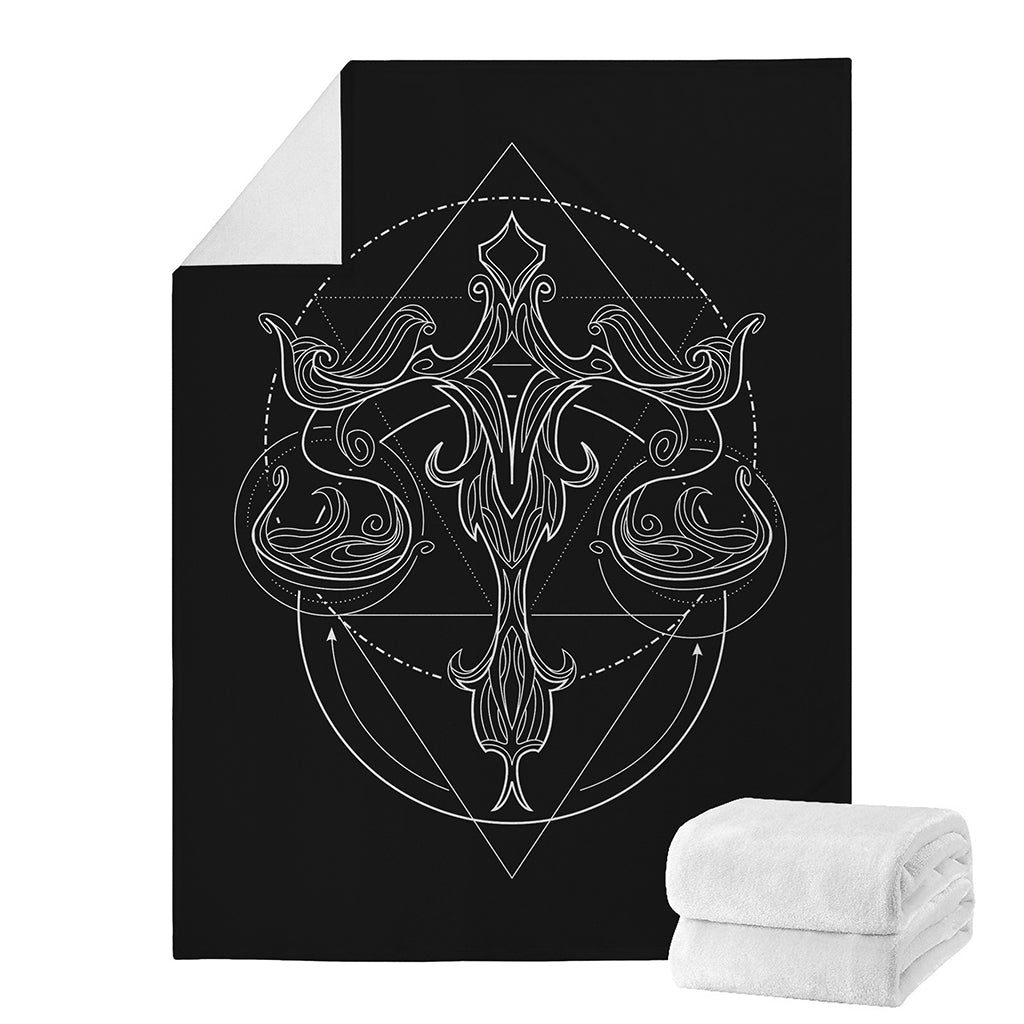 Black And White Libra Sign Print Blanket