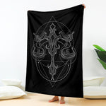 Black And White Libra Sign Print Blanket