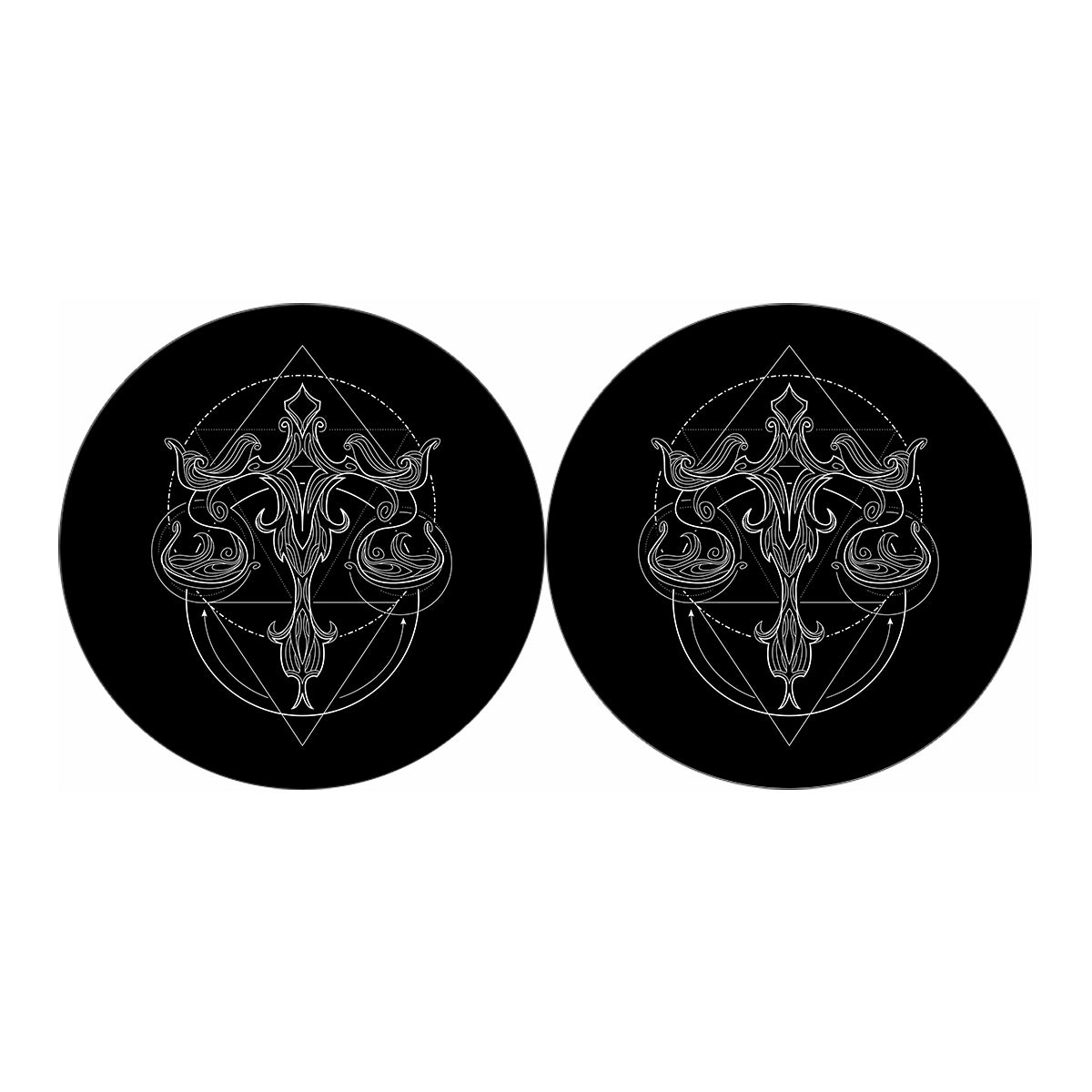 Black And White Libra Sign Print Car Coasters