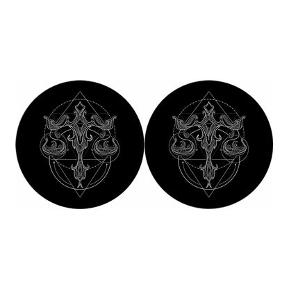 Black And White Libra Sign Print Car Coasters