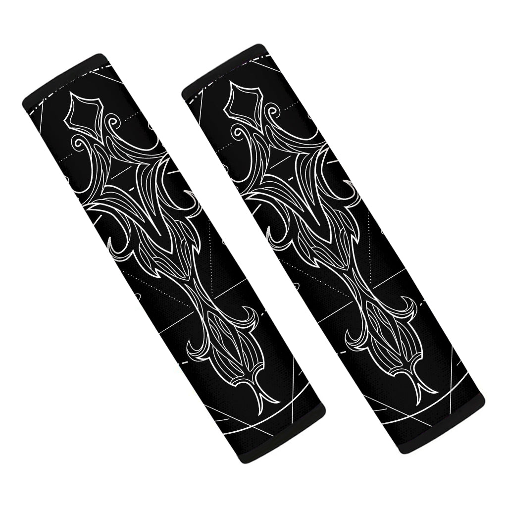 Black And White Libra Sign Print Car Seat Belt Covers