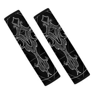 Black And White Libra Sign Print Car Seat Belt Covers