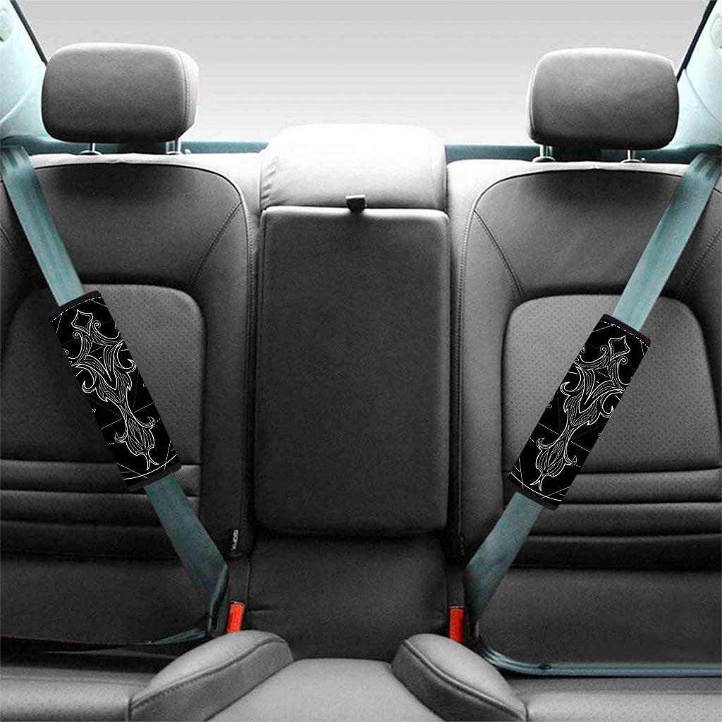 Black And White Libra Sign Print Car Seat Belt Covers