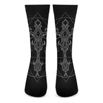 Black And White Libra Sign Print Crew Socks