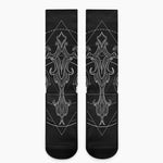 Black And White Libra Sign Print Crew Socks