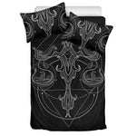 Black And White Libra Sign Print Duvet Cover Bedding Set