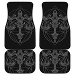 Black And White Libra Sign Print Front and Back Car Floor Mats