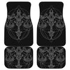 Black And White Libra Sign Print Front and Back Car Floor Mats