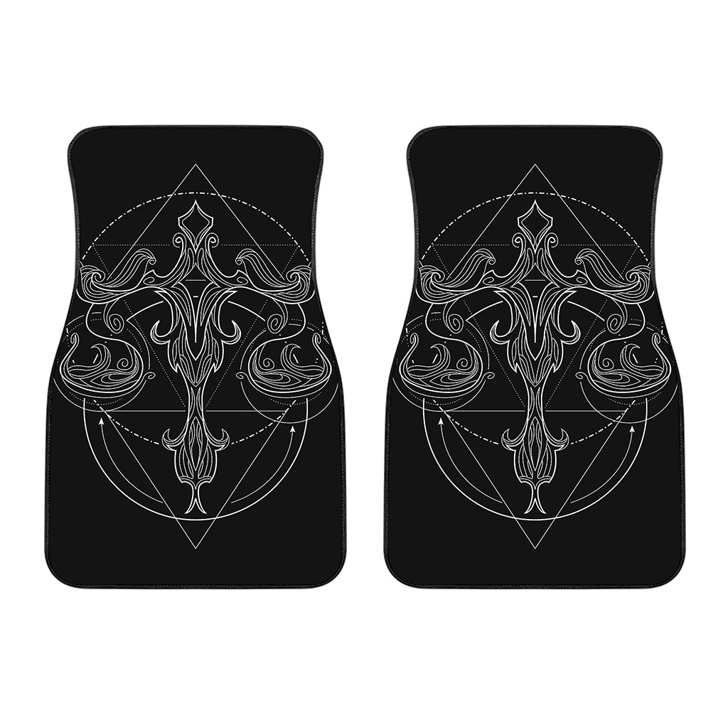 Black And White Libra Sign Print Front Car Floor Mats