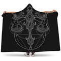 Black And White Libra Sign Print Hooded Blanket