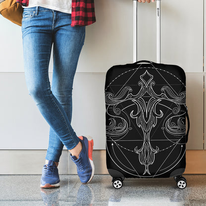 Black And White Libra Sign Print Luggage Cover