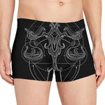 Black And White Libra Sign Print Men's Boxer Briefs