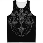 Black And White Libra Sign Print Men's Tank Top