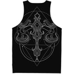 Black And White Libra Sign Print Men's Tank Top