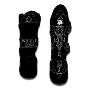 Black And White Libra Sign Print Muay Thai Shin Guard