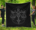 Black And White Libra Sign Print Quilt
