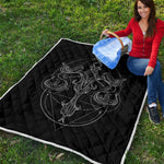 Black And White Libra Sign Print Quilt