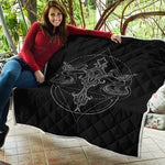 Black And White Libra Sign Print Quilt