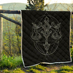 Black And White Libra Sign Print Quilt