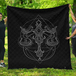 Black And White Libra Sign Print Quilt