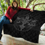 Black And White Libra Sign Print Quilt