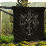 Black And White Libra Sign Print Quilt