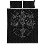 Black And White Libra Sign Print Quilt Bed Set