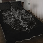 Black And White Libra Sign Print Quilt Bed Set