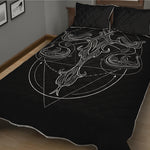 Black And White Libra Sign Print Quilt Bed Set