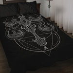 Black And White Libra Sign Print Quilt Bed Set