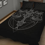 Black And White Libra Sign Print Quilt Bed Set