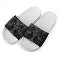 Black And White Libra Sign Print White Slide Sandals