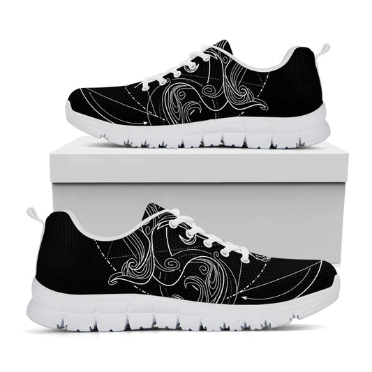 Black And White Libra Sign Print White Sneakers