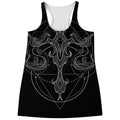 Black And White Libra Sign Print Women's Racerback Tank Top
