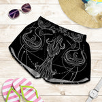Black And White Libra Sign Print Women's Shorts
