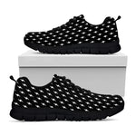 Black And White Lightning Pattern Print Black Sneakers