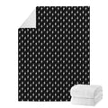 Black And White Lightning Pattern Print Blanket