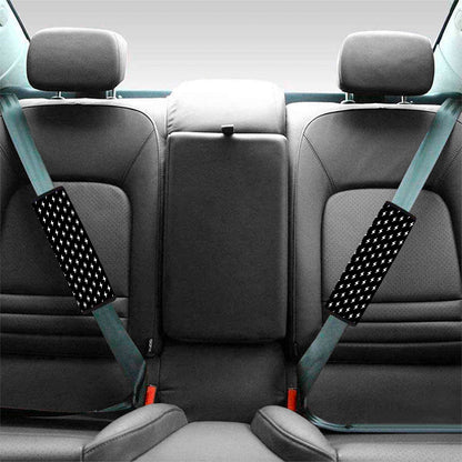 Black And White Lightning Pattern Print Car Seat Belt Covers
