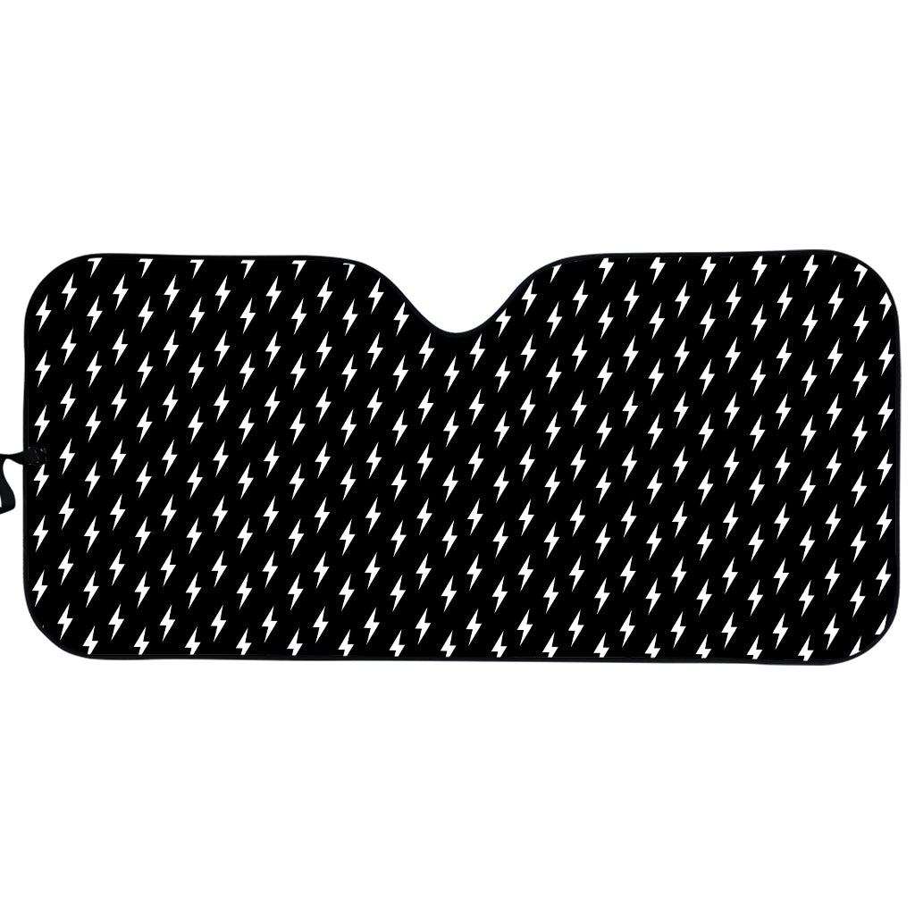 Black And White Lightning Pattern Print Car Sun Shade