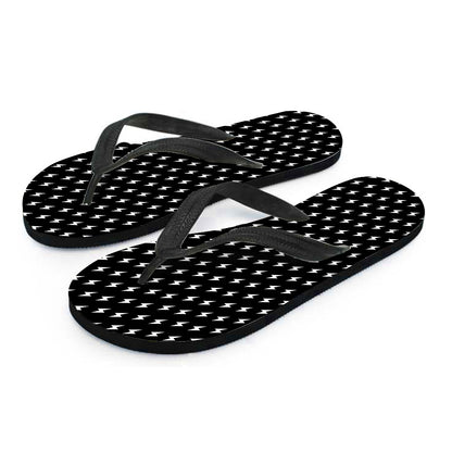 Black And White Lightning Pattern Print Flip Flops
