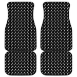 Black And White Lightning Pattern Print Front and Back Car Floor Mats