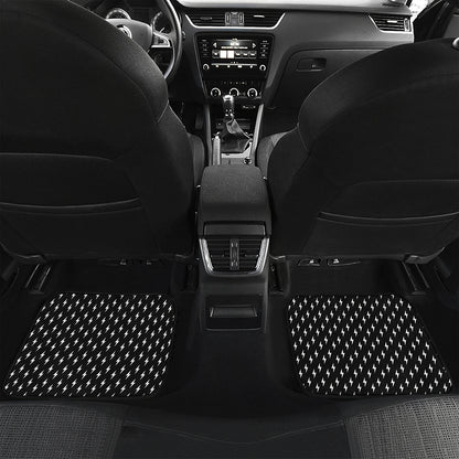 Black And White Lightning Pattern Print Front and Back Car Floor Mats